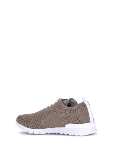 Kiton Cotton Mesh Sneakers Reinforced Toe In Neutral