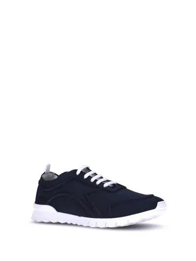 Kiton Embroidered Logo Low-top Sneakers In Navy