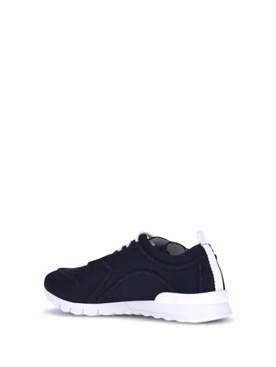 Kiton Embroidered Logo Low-top Sneakers In Navy