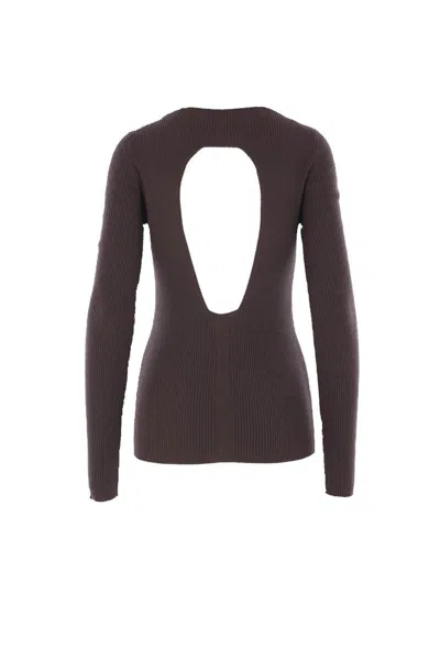 Rick Owens Ribbed Open-back Top In Nude