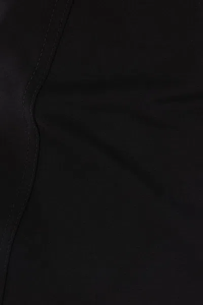 Rick Owens Strapless Black Top With Fitted Bodice And Flared Hem In Black