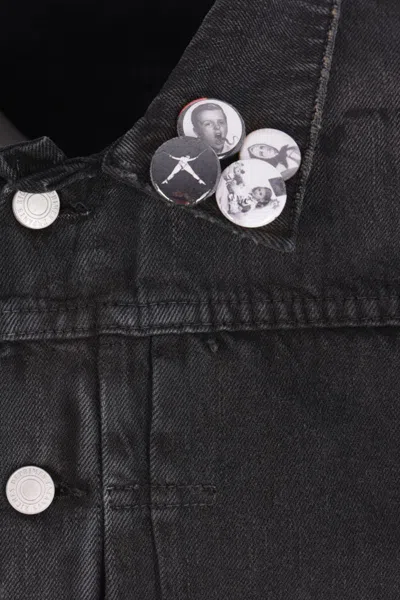 Enfants Riches Deprimes Type Vii Pin Assemblage Jacket In Grey Denim In Black