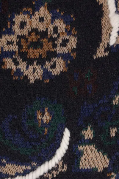 Sacai Floral Jacquard Sweater In Blue