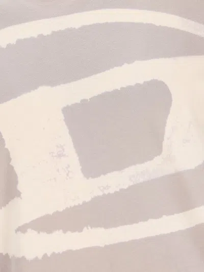 Diesel T-shirt With Bleached Oval D Logo In Neutral