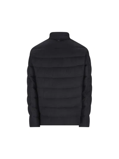 Herno Polo-collar Padded Jacket In Black