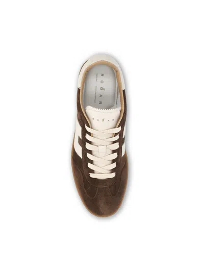 Hogan Suede Platform Sole Sneakers In Brown