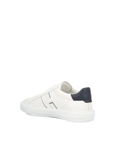 Hogan White Leather Sneakers With Logo Design And Rubber Sole In White