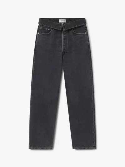 Agolde Echo High-rise Tapered-leg Jeans In Black