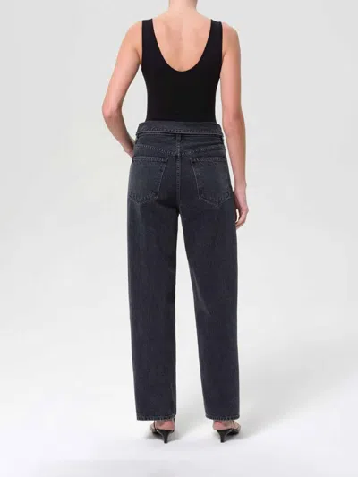 Agolde Echo High-rise Tapered-leg Jeans In Black