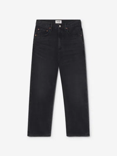 Agolde High-waisted Straight-leg Jeans With Vintage Wash Effect In Black