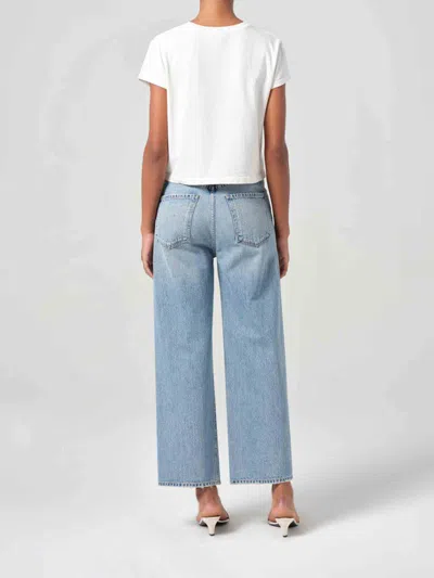 Agolde Wide-leg Jeans With Belt Loops And Five-pocket Style In Blue