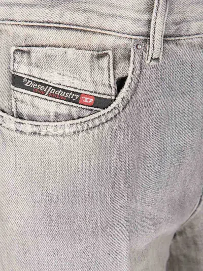 Diesel Wide-leg High-waist Denim Jeans With Five Pockets In Gray