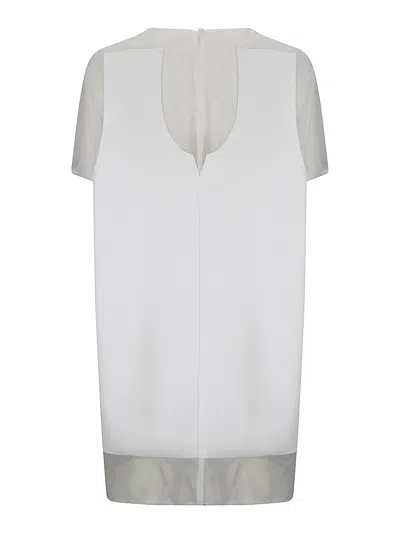Khaite White Panel Midi Dress With Sheer Inserts