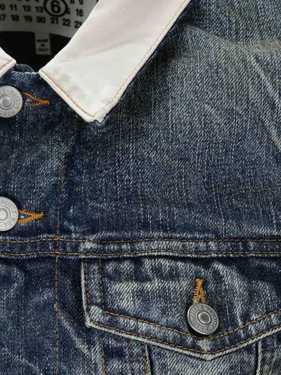 Mm6 Maison Margiela Mm6 By Maison Margiela Denim Jacket With Contrast Collar