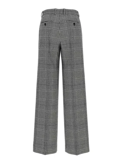 Dolce & Gabbana Grey Flared Pants With High Waist In Wool And Cashmere Woman
