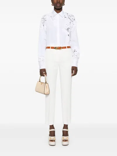 Ermanno Scervino Tailored White Straight-leg Pants With Appeal