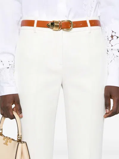 Ermanno Scervino Tailored White Straight-leg Pants With Appeal