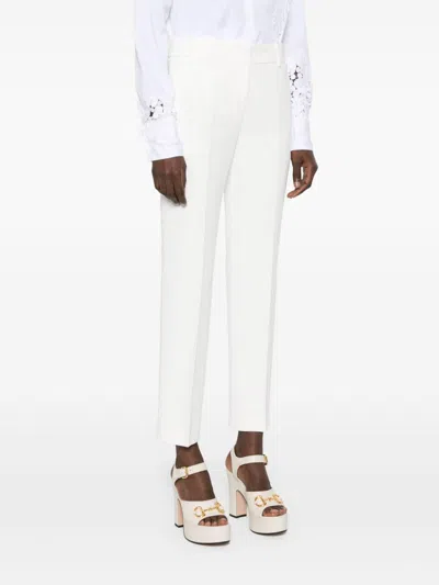 Ermanno Scervino Tailored White Straight-leg Pants With Appeal