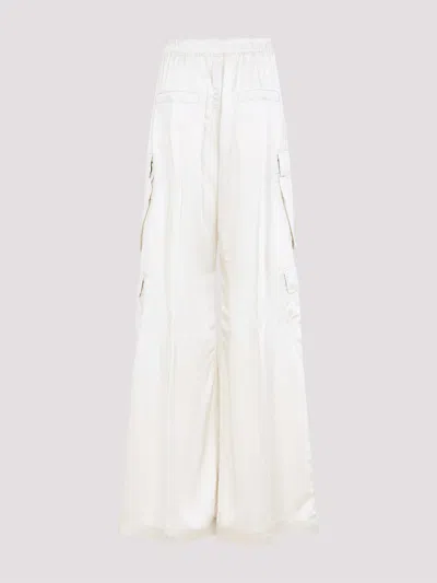 Rick Owens Dinge White Acetate Cargobelas Pants