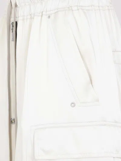 Rick Owens Dinge White Acetate Cargobelas Pants