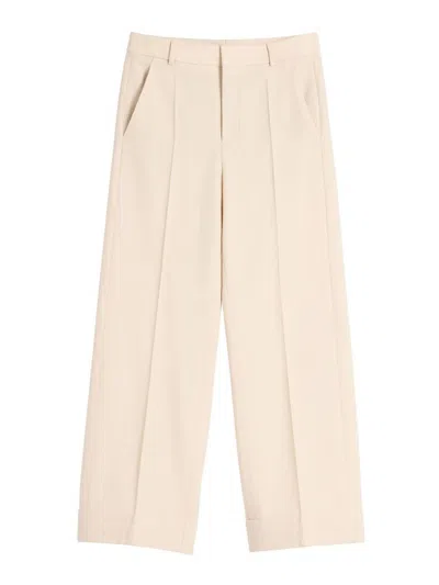 Valentino Tailored Wide-leg Pants With Pleated Front In Pink