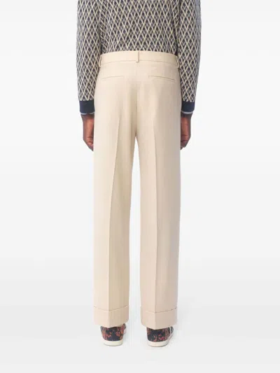 Valentino Tailored Wide-leg Pants With Pleated Front In Pink