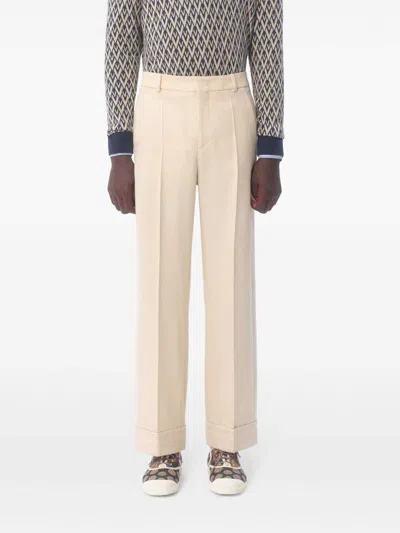 Valentino Tailored Wide-leg Pants With Pleated Front In Pink