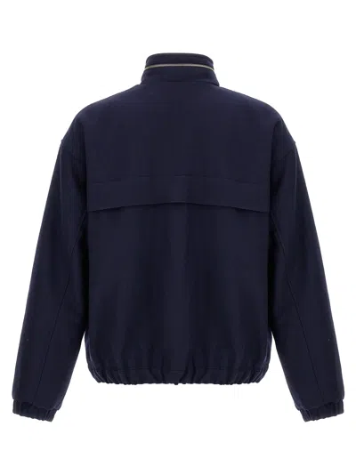 Ami Alexandre Mattiussi Elasticated Waist Zipped Windbreaker In Blue