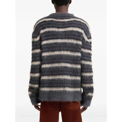 Marni Dark Grey Striped Mohair Jumper