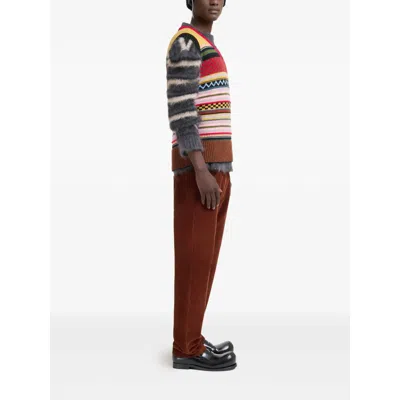 Marni Dark Grey Striped Mohair Jumper