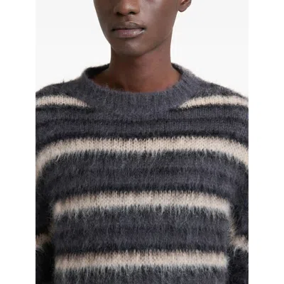 Marni Dark Grey Striped Mohair Jumper