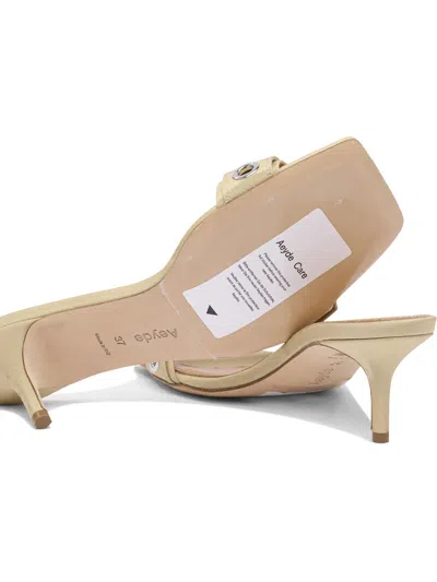 Aeyde Beige Ilvy Eyelet Grosgrain Mules