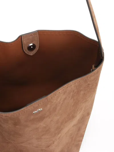 Max Mara Archetipo 1 S V3 Archetipo Bucket Bag In Suede Shoulder Bags Brown