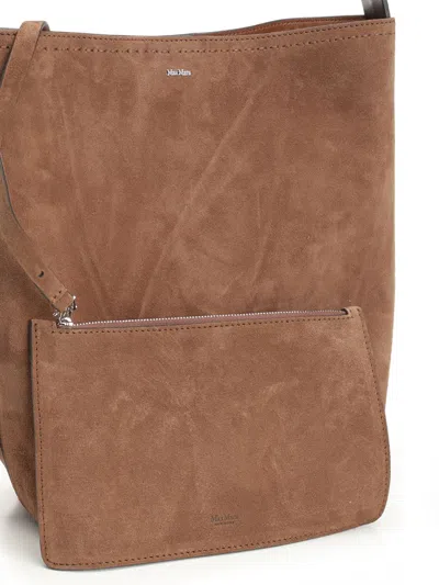 Max Mara Archetipo 1 S V3 Archetipo Bucket Bag In Suede Shoulder Bags Brown