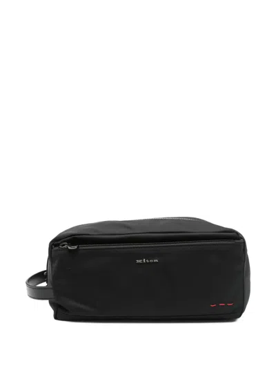 Kiton Beauty Case With Logo And Lettering In Black