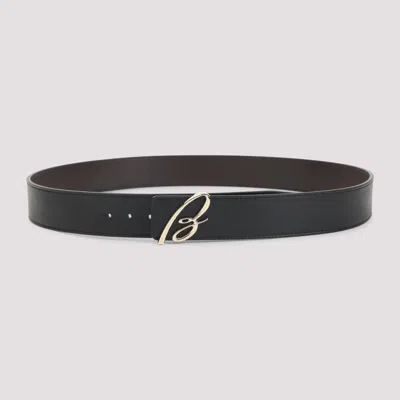Brioni Adjustable Leather Reversible Belt In Black
