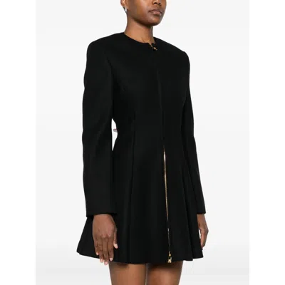 Versace Zip-front Flared Coat