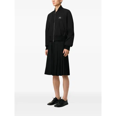 Ami Alexandre Mattiussi Ami Paris Twill Bomber Jacket In Black