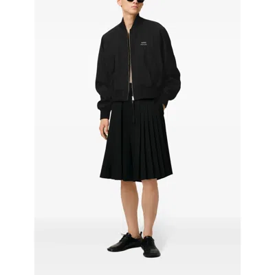 Ami Alexandre Mattiussi Ami Paris Twill Bomber Jacket In Black
