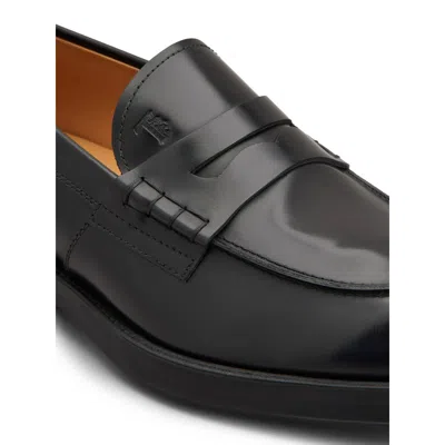 Tod's Loafers In Leather In Black
