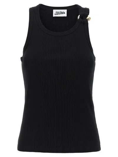 Jean Paul Gaultier Tank Top With Gold-tone Hardware And Ribbed Texture