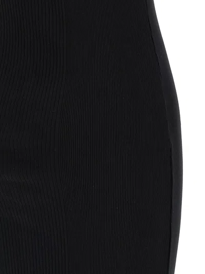 Jean Paul Gaultier Womens Black Ribbed Scoop-neck Cotton-jersey Midi Dress In Black
