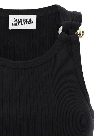 Jean Paul Gaultier Tank Top With Gold-tone Hardware And Ribbed Texture