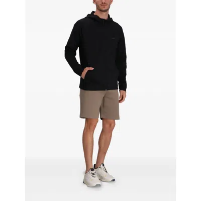 Hugo Boss Active Stretch Zip-up Hoodie In Black