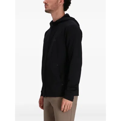 Hugo Boss Active Stretch Zip-up Hoodie In Black