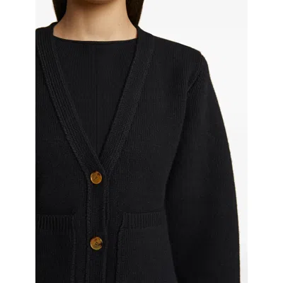 Khaite Scarlet Knitted Cardigan In Blue