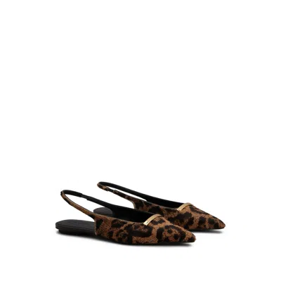 Tod's Slingback Ballerinas In Pony Effect Leather In Animal Print