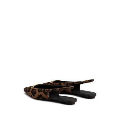Tod's Slingback Ballerinas In Pony Effect Leather In Animal Print