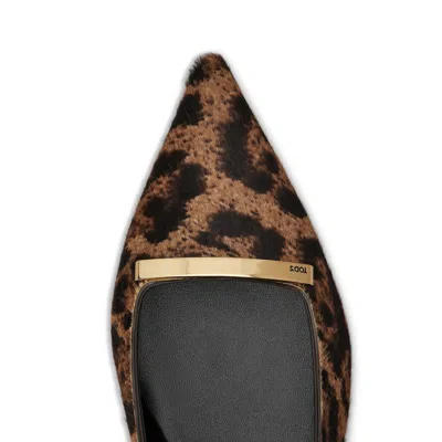 Tod's Slingback Ballerinas In Pony Effect Leather In Animal Print