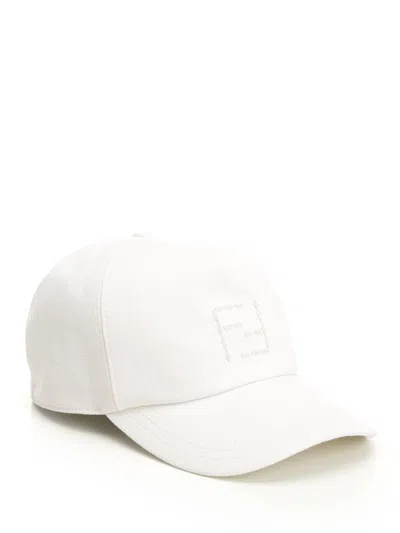 Fendi Canvas Baseball Cap Hats White